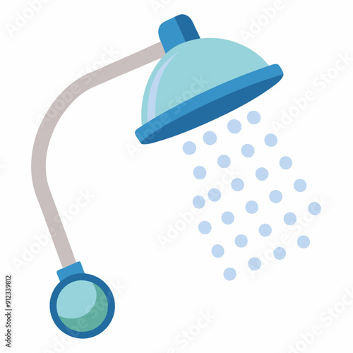 Water saving shower head art vector illustration