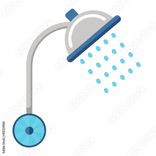 Water saving shower head art vector illustration