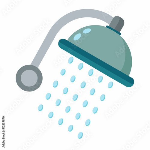 Water saving shower head art vector illustration