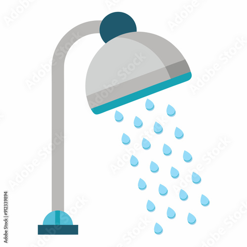 Water saving shower head art vector illustration