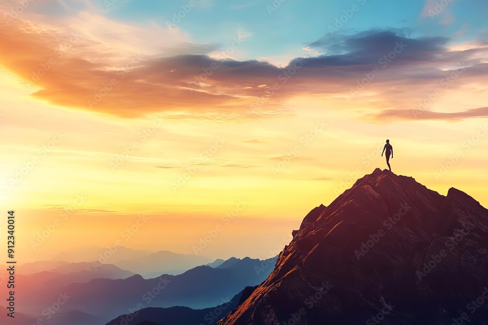 Ongoing Success, A person climbing a mountain with determination, Perseverance, Success Ongoing Success, A person climbing a mountain with determination, Perseverance, Success