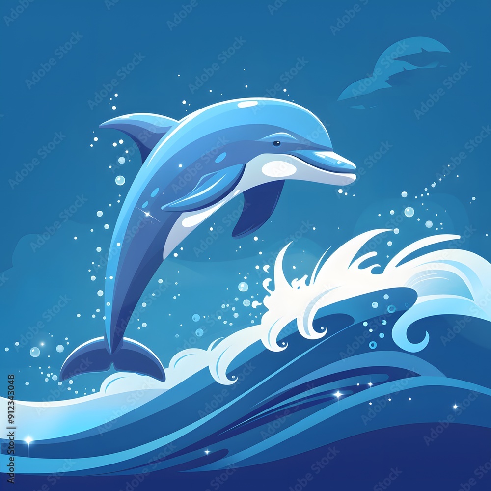 Dolphin Leaping Over a Wave Dolphin Leaping Over a Wave