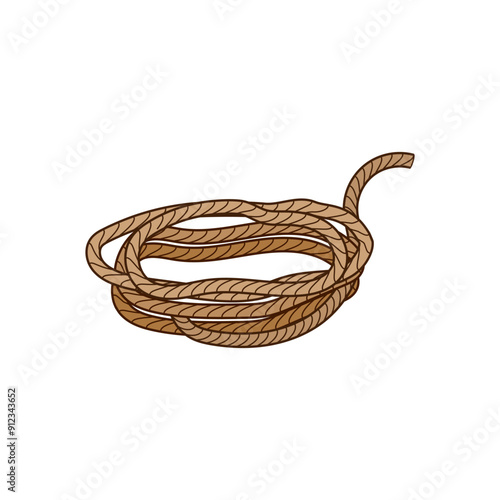 cowboy lasso cartoon. heframe circle, rodeo cord, border cowgirl cowboy lasso sign. isolated symbol vector illustration