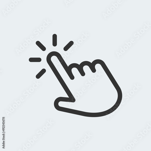 Touch icon, gesture symbol, hand finger click