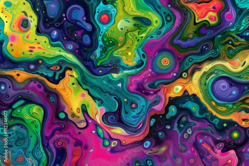 Psychedelic trippy texture, fractal patterns