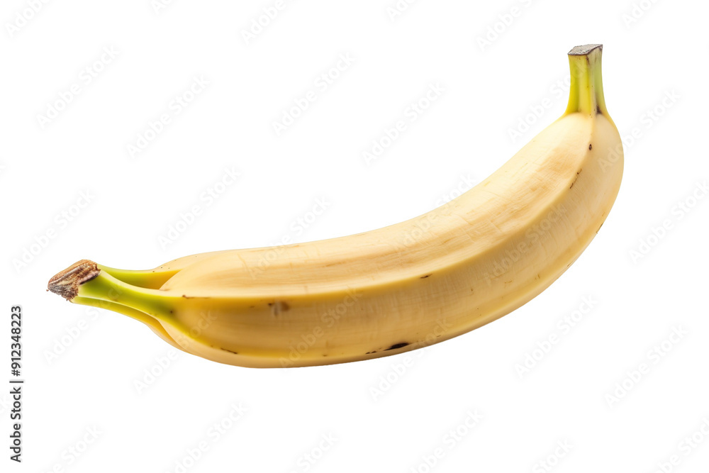 A Single Ripe Banana Curving Against a White Background on a White or Clear Surface PNG Transparent Background A Single Ripe Banana Curving Against a White Background on a White or Clear Surface PNG Transparent Background