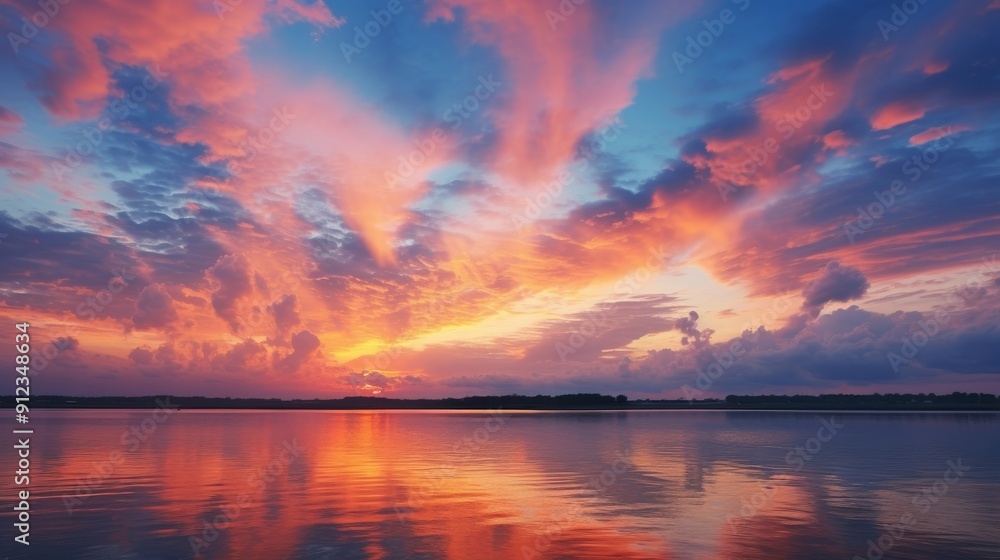 Vibrant sunset cloudscape in color Vibrant sunset cloudscape in color