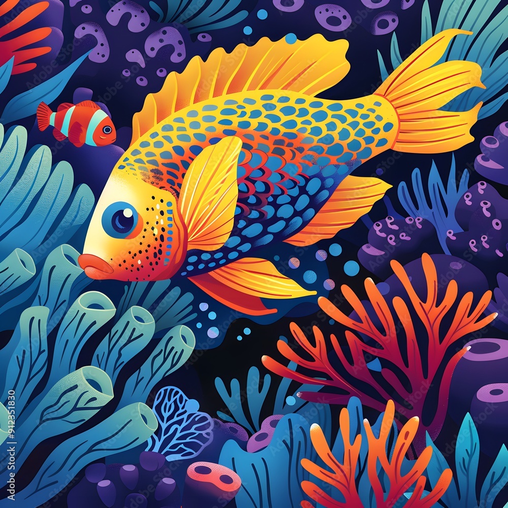 Vibrant Fish in a Colorful Reef Vibrant Fish in a Colorful Reef