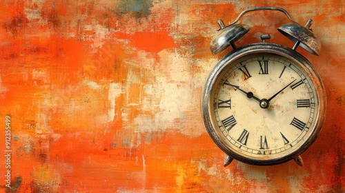 Wallpaper Mural A clock with roman numerals on a wall with a colorful background. Torontodigital.ca