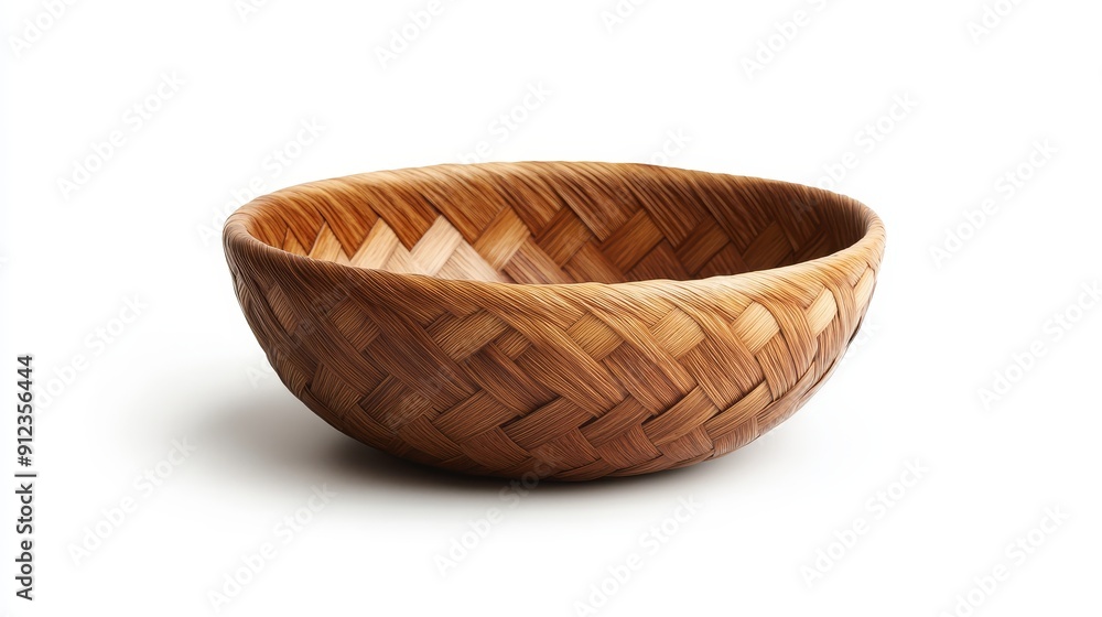 A deep basket made from phormium (New Zealand flax), with a traditional weave--style raw A deep basket made from phormium (New Zealand flax), with a traditional weave--style raw