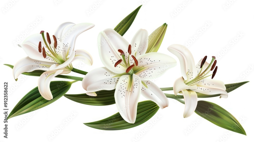 Elegant White Lilies in Bloom Elegant White Lilies in Bloom