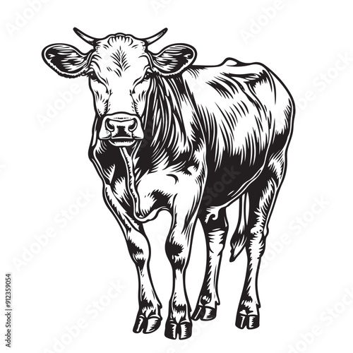 sketch of cow drawn by hand. livestock. cattle. animal
