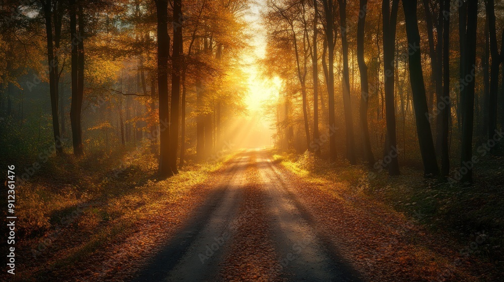 Fototapeta premium Golden Forest Path