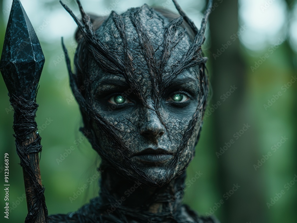 Mysterious fantasy creature with glowing eyes Mysterious fantasy creature with glowing eyes