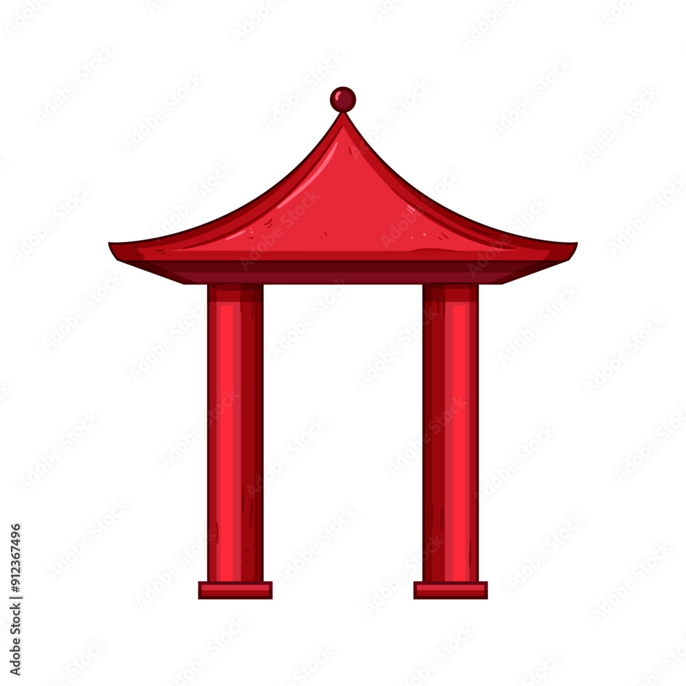 building pagoda roof cartoon. entrance asian, door style, spring palace building pagoda roof sign. isolated symbol vector illustration building pagoda roof cartoon. entrance asian, door style, spring palace building pagoda roof sign. isolated symbol vector illustration