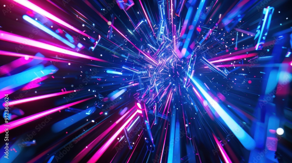 Naklejka premium Abstract colorful swirling galaxy of light and dark blue and red