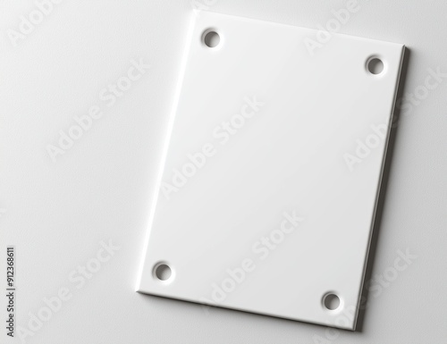 blank white square plate with holes