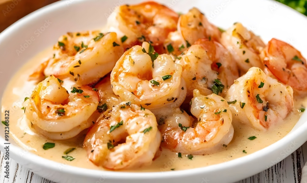 Shrimp in Cream Sauce , Generative AI Shrimp in Cream Sauce , Generative AI