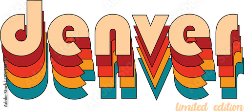 retro denver city t-shirt design 80s