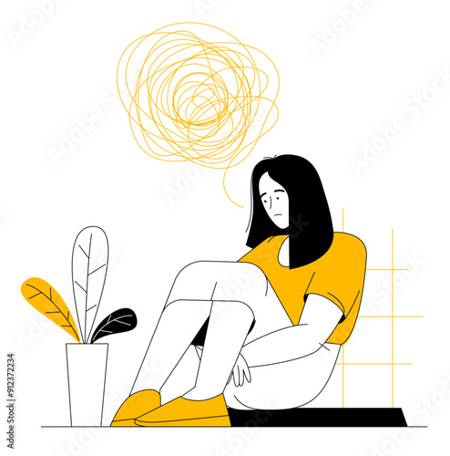 Sad depressed woman