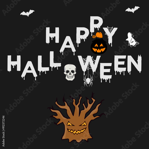 halloween pumpkin with bats