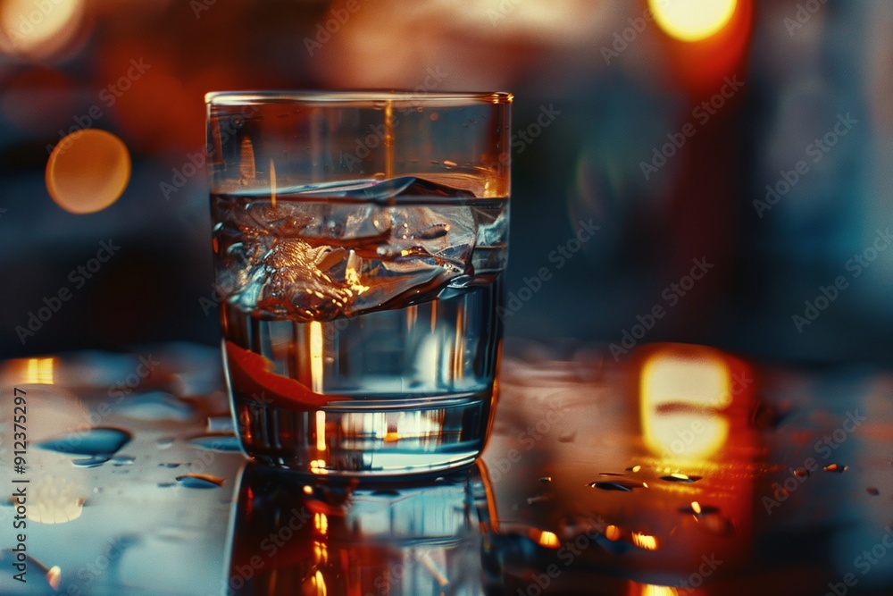 ai generative cold cocktail with ice cubes ai generative cold cocktail with ice cubes