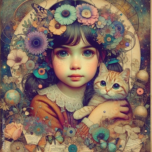 a girl holding a cat in her arms
