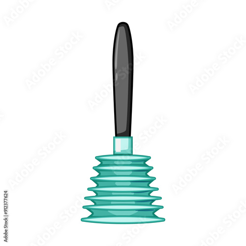 toilet plunger cartoon. plumber rubber, cleaner cleaning, drain clogged toilet plunger sign. isolated symbol vector illustration