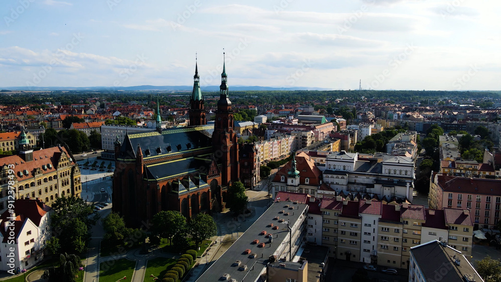 Obraz premium view panorama city architecture ancient Europe Legnica Poland
