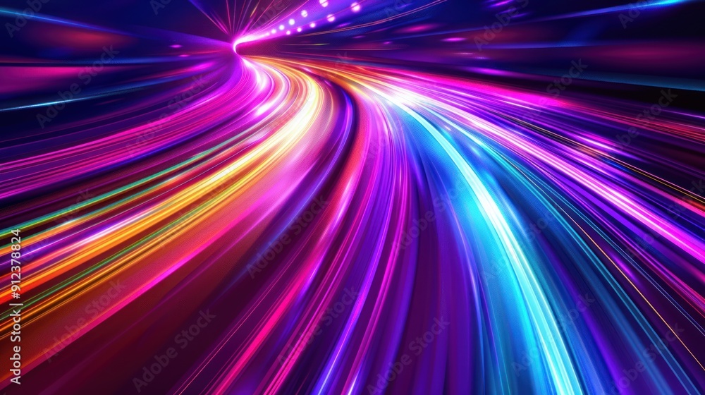 Abstract colorful fast movement highway lines of light background Abstract colorful fast movement highway lines of light background
