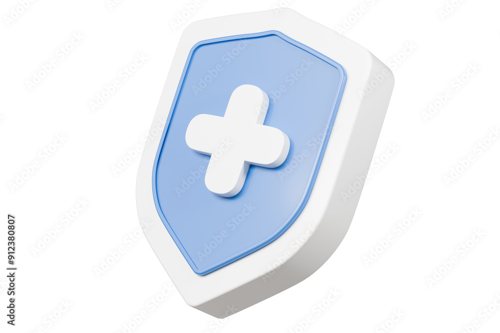3d Shield with a cross icon symbol on isolated purple background. Protection of health from diseases. Healthcare security insurance medical concept. 3d Minimal insurance blue shield icon. 3d render. 3d Shield with a cross icon symbol on isolated purple background. Protection of health from diseases. Healthcare security insurance medical concept. 3d Minimal insurance blue shield icon. 3d render.