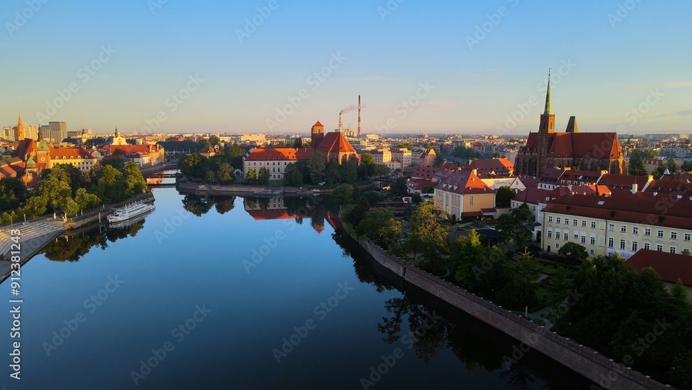 city Europe beautiful top view aerial photography of Wroclaw Poland city Europe beautiful top view aerial photography of Wroclaw Poland