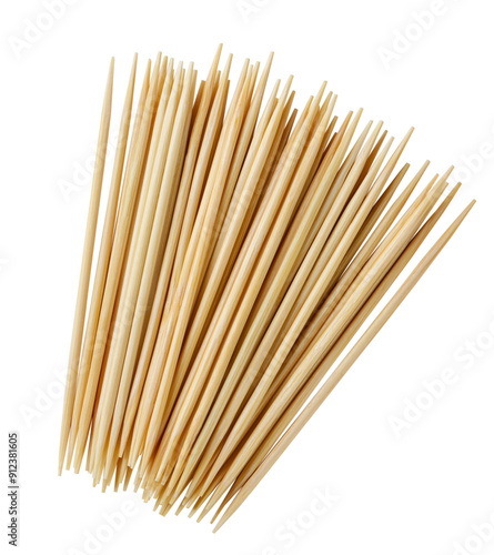Wallpaper Mural Pile of toothpicks close-up on a white background. Top view Torontodigital.ca