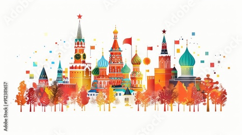  Illustration Of Russian Landmarks, Generative AI