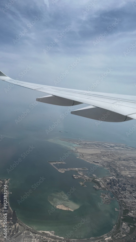 Obraz premium a window side seat in a airplane Skyview