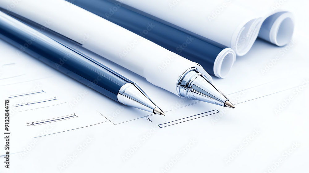 pen and blueprint pen and blueprint