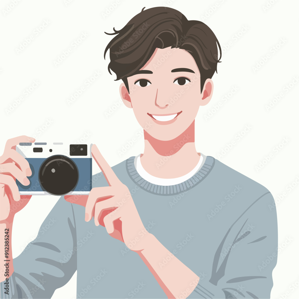 Photographer Flat Design Background with Camera, Digital Film Equipment Technology and Picture Person in Cartoon Style Vector Illustration Photographer Flat Design Background with Camera, Digital Film Equipment Technology and Picture Person in Cartoon Style Vector Illustration