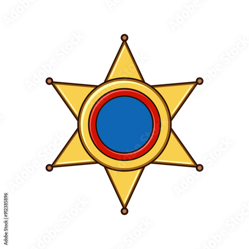 sign sheriff badge cartoon. cowboy western, texas officer, government label sign sheriff badge sign. isolated symbol vector illustration