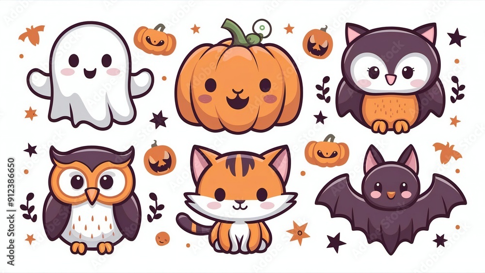 Fototapeta premium halloween icons set