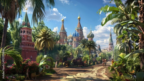  Illustration Of Russian Landmarks. Generative AI