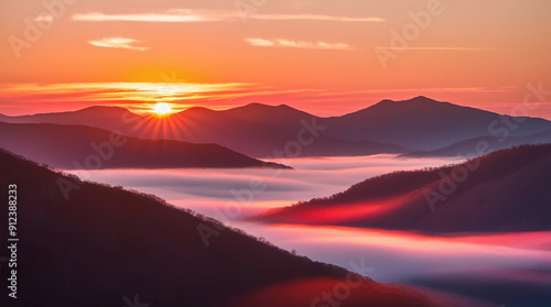 Wallpaper Mural Sunset in the mountains Torontodigital.ca