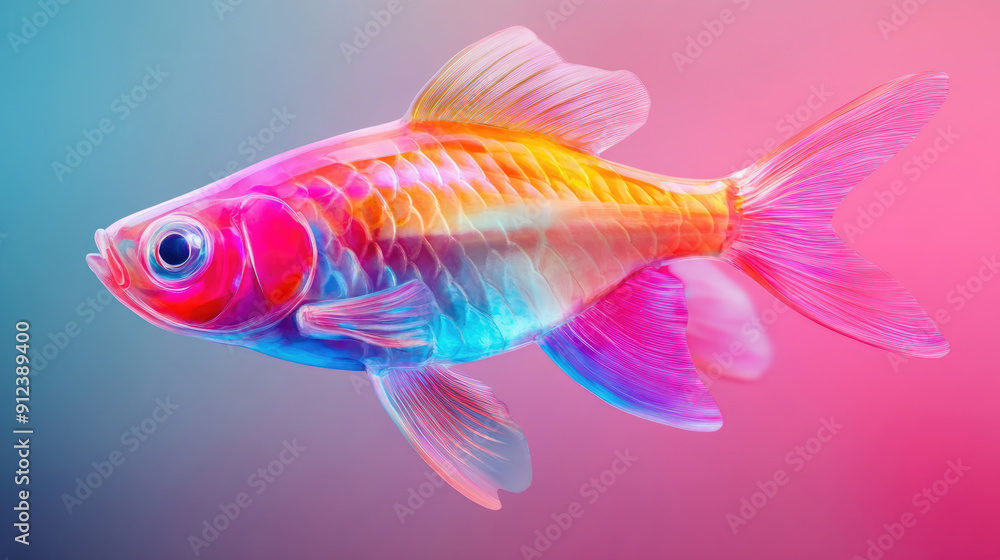 A Colorful Abstract Fish Created in Vibrant Shades and Bright Hues for Impact A Colorful Abstract Fish Created in Vibrant Shades and Bright Hues for Impact