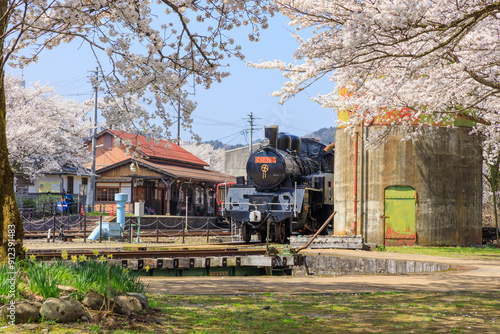 若桜にある珍しいもの、機関車、給水塔、転車台