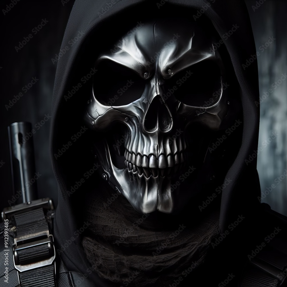 A Man wearing a Skull Mask A Man wearing a Skull Mask
