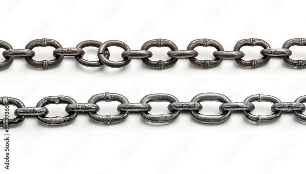metal chains isolated on white metal chains isolated on white