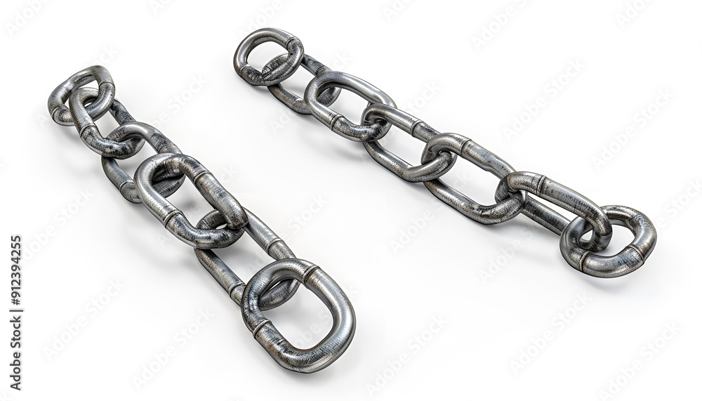 Obraz premium metal chains isolated on white