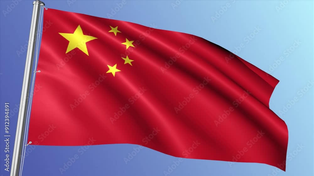 China Flag Waving Loop China Flag Waving Loop