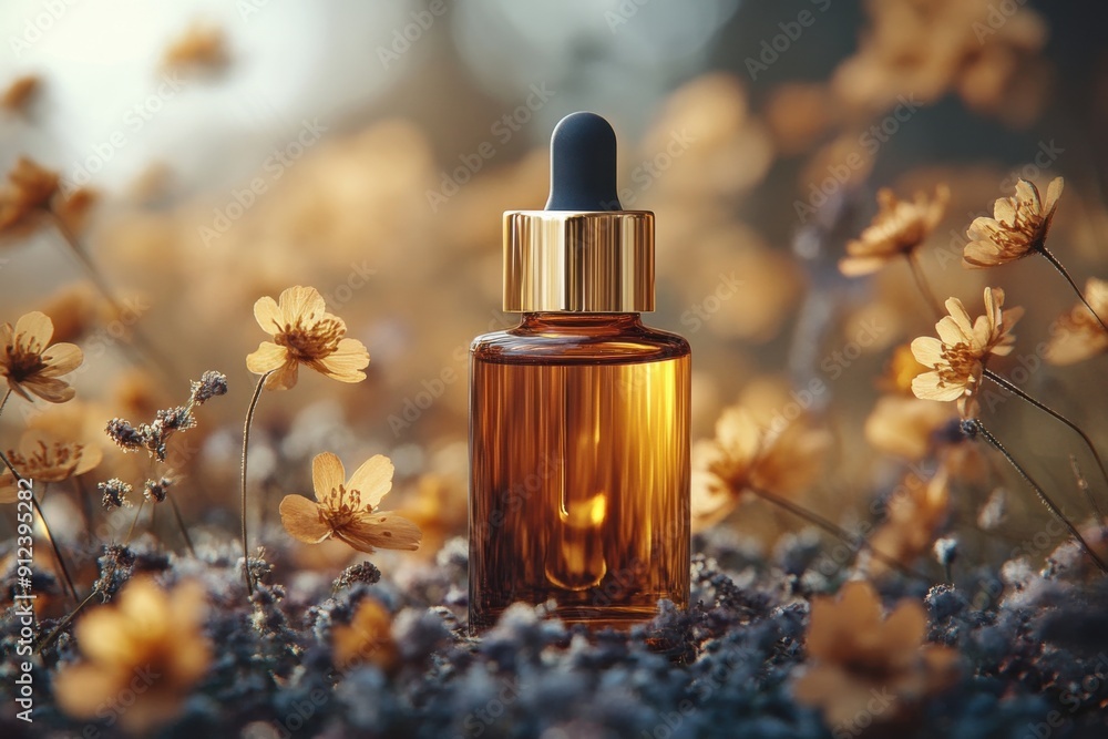 Clean packaging of gold oil cosmetics. with pipette. Clean packaging of gold oil cosmetics. with pipette.