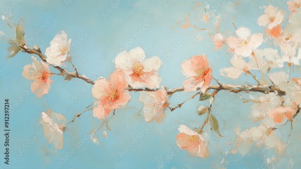 Macro impasto painting on canvas of spring flowers. Beautiful abstract colors. Macro impasto painting on canvas of spring flowers. Beautiful abstract colors.