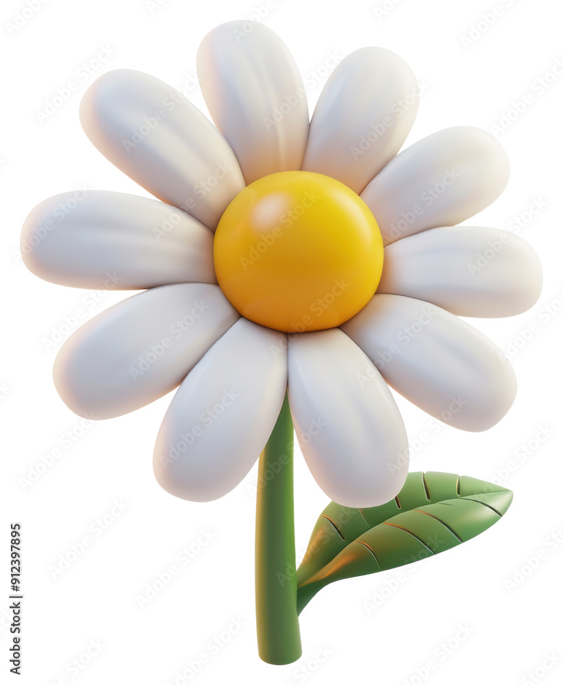 PNG Vibrant 3D daisy flower illustration PNG Vibrant 3D daisy flower illustration